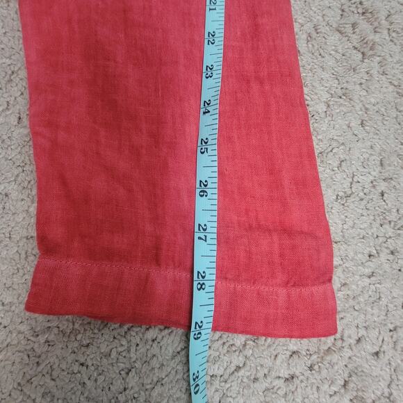 Elemente Clemente Linen Blazer Womens 3 (L) Red Oversized Jacket Button Pockets - Picture 8 of 14